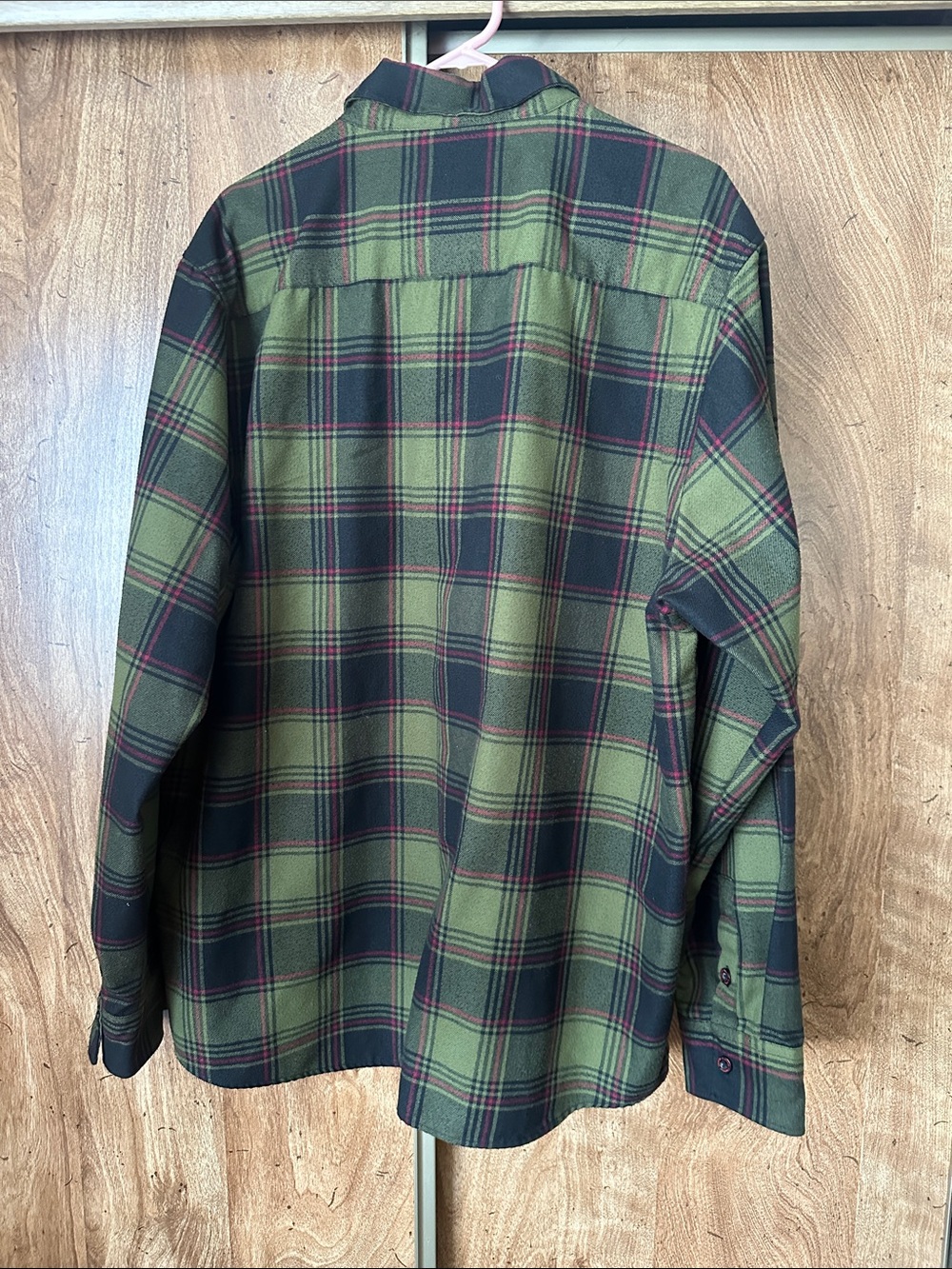 DIXXON Olive Green Plaid Button-Down Shirt with Black and Red Accents - Picture 4 of 4